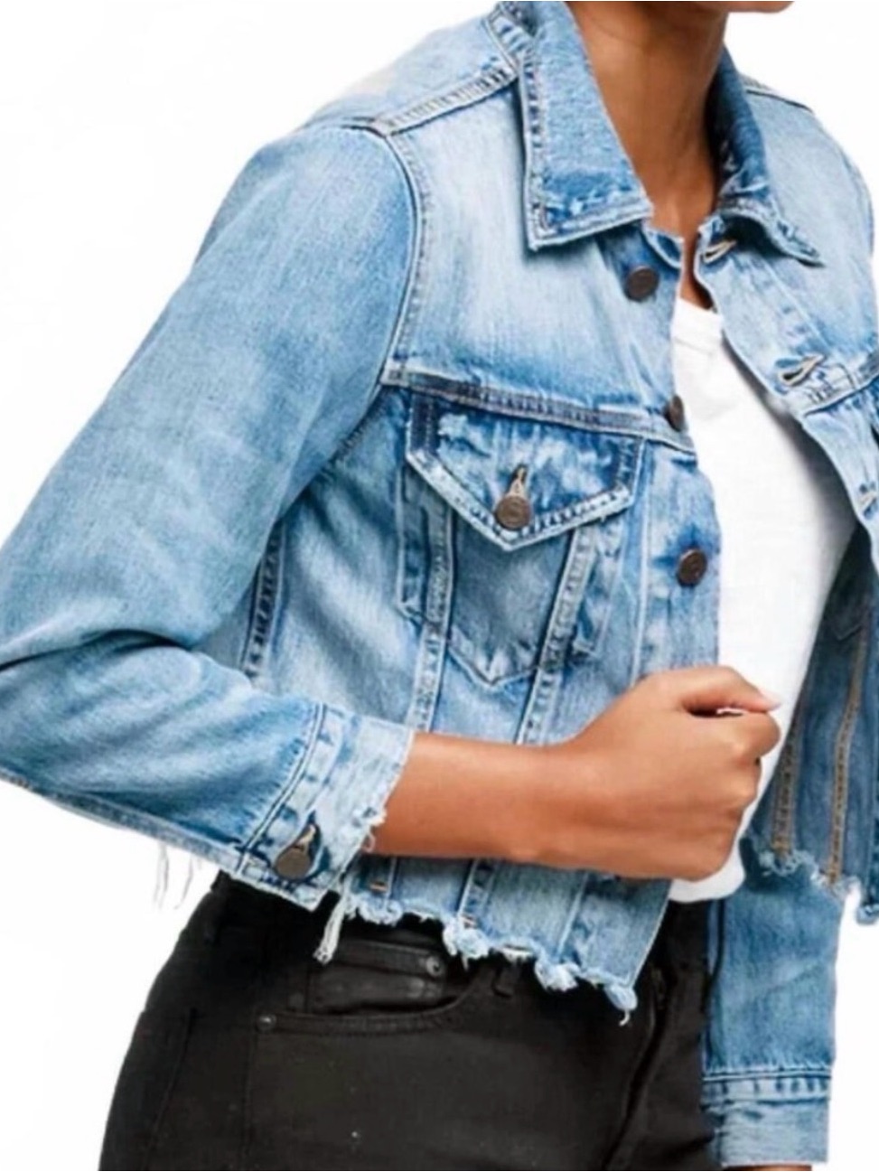 Cropped Denim Jacket - Women